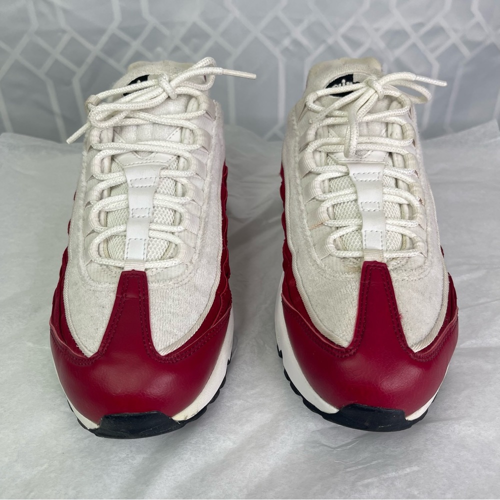 Nike Air Max 95 LX NSW Red Crush Satin Terry Sneakers Size 9.5